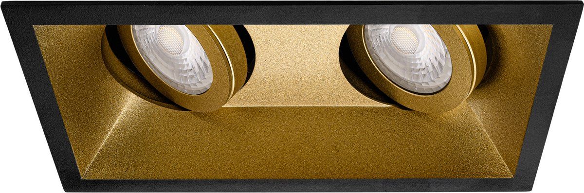 Philips Premium Yaro Inbouwspot - Zwart/Goud - Dubbel - Extra Warm Wit (2700K) - LED