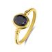 Lucardi Dames Stalen goldplated vintage ring ovaal zwart