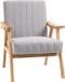 HOMCOM Fauteuil rembourré avec accoudoir - Fauteuil, fauteuil à oreilles, fauteuil de salon, gris clair