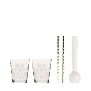 Zak!Designs 1500-Q980 Waterglazen - 420 ml - 2 stuks - Wit/Transparant