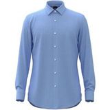 Hugo Boss BOSS Hank-s slim fit overhemd - structuur - blauw - Strijkvriendelijk - Boordmaat: 40
