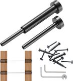 VEVOR 40-Pack Onzichtbare Kabelrailset, T316 Roestvrij Staal 1/8" Onzichtbare Ontvanger en Drukboutuiteinde voor Kabelrailing, Drukspanner 1/8" voor Houten/Metalen Palen, Zwart