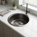 Pure.Sink Spoelbak 37 cm gun metal vlak, onderbouw en opbouw PRN38-61