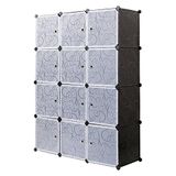 PONCTUEL ESCARGOT Plastic kast Opslag Kubus voor kleding Doorschijnende decoratieve patronen, Elegant Zwart & Wit