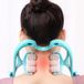 Merkloos Nekmassage apparaat, nekmassage rollers, gekleurd plastic, schouder triggerpoint therapie ontspanning (blauw)