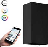 EGLO Connect Eremitana-Z Applique murale extérieure intelligente - GU10 - 24 cm - Noir - RVB & Blanc - Dimmable - Zigbee