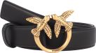 PINKO Leren Riem Love Berry H3 Belt W90 Black - Antique Gold Zwart