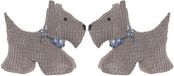 Atmosphera Deurstopper hond - 2x - grijs - 1 kg - polyester - 32 x 12 x 28 cm - kinderkamer