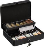 Relaxdays Geldkistje met slot - Zwart - 8,5 x 30,5 x 24,5 cm