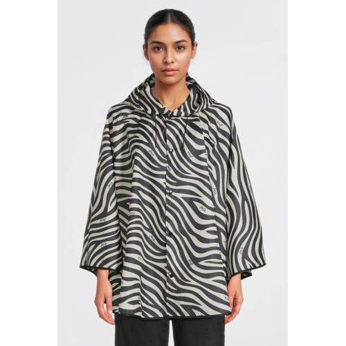 Liu Jo Poncho met zebraprint zwart/wit