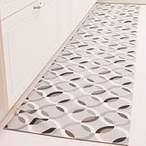 PETTI Artigiani Italiani - Tapijt voor keuken, loper voor de keuken, antislip en wasbaar, 52 x 180 cm, design cirkel, grijs, 100% Made in Italy