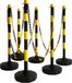 Technosafety Afzetpalen Geel-Zwart – 10 palen incl. 44M ketting