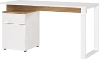 Germania Bureau 5999-633 GW-HASSELT, wit/eiken, spiegelend monteerbaar, FSC-gecertificeerd, 140 x 74 x 61 cm