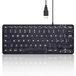 Perixx PERIBOARD-332BIT Mini-USB-toetsenbord, bekabeld, met achtergrondverlichting, grote lettertypen, laag profiel, witte led-achtergrondverlichting, verstelbare achtergrondverlichting, Italiaanse lay-out