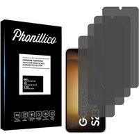 Phonillico® Gehard Glas voor Samsung Galaxy S23 PLUS [Pack 4] Zwart Anti Spy Film Glas Screenprotector