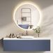 HOKO Miroir de salle de bain LED Rond 60cm Blanc Cadre en aluminium Anti-buée Température de couleur réglable en continu avec fonction mémoire IP44 Verre HD 5mm Getafe