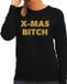 Bellatio Decorations Shoppartners Bv Foute Kersttrui / sweater - Christmas Bitch - goud / glitter - zwart - dames - kerstkleding / kerst outfit XS