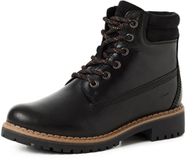 Tamaris Enkellaarzen Dames Zwart Leer Wol Textiel Rubber 41