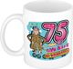 Bellatio Decorations Mok 75 jaar - Vrouw - Rollator - Keramiek - Roze