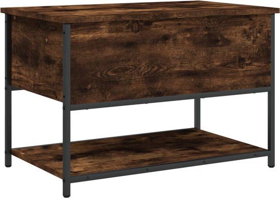 vidaXL Opbergbankje 70x42,5x47 cm bewerkt hout gerookt eikenkleurig