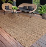 Paco Home Buiten Vloerkleed Tapijt Voor Binnen En Buiten Balkon Terras Keuken Tapijt Wasbaar In Wasmachine Boho Eenkleurig, Maat:160x220 cm, Kleur:Beige