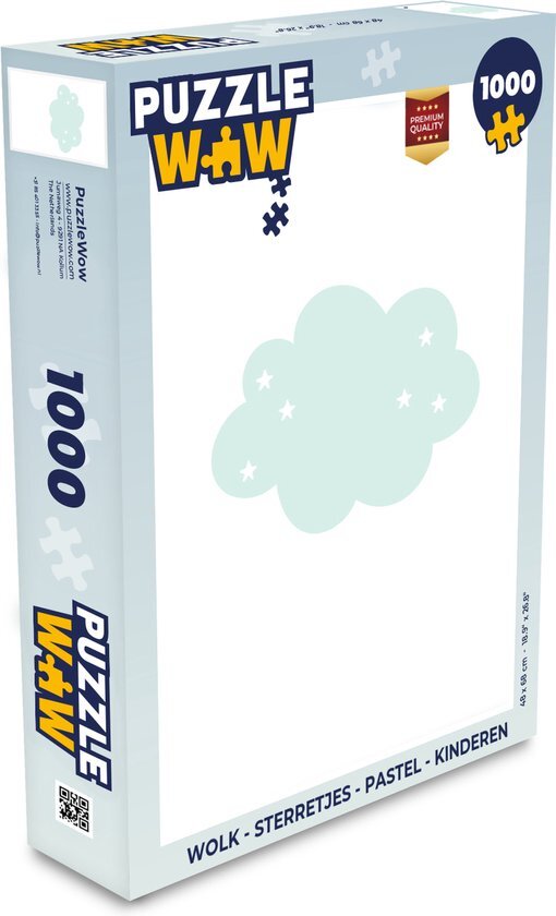 MuchoWow Puzzel Wolk - Sterretjes - Pastel - Kinderen - Legpuzzel - Puzzel 1000 stukjes volwassenen - Sinterklaas cadeautjes - Sinterklaas voor grote kinderen