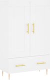 vidaXL Armoire haute, blanc, 69,5 x 31 x 115 cm, panneau de particules