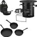 BOSS Raketoven Noir avec poêle grill et set de 3 casseroles incl. sac de transport Noir BBQ