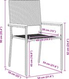 vidaXL Tuinstapelstoelen 2 st crème en bruin