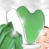 Hikey Gua sha stenen set van 3 stuks, natuurlijke jade, massagesteen voor gezicht en lichaam, ondersteunt doorbloeding en stevige huid, met etui