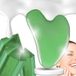Hikey Gua sha stenen set van 3 stuks, natuurlijke jade, massagesteen voor gezicht en lichaam, ondersteunt doorbloeding en stevige huid, met etui