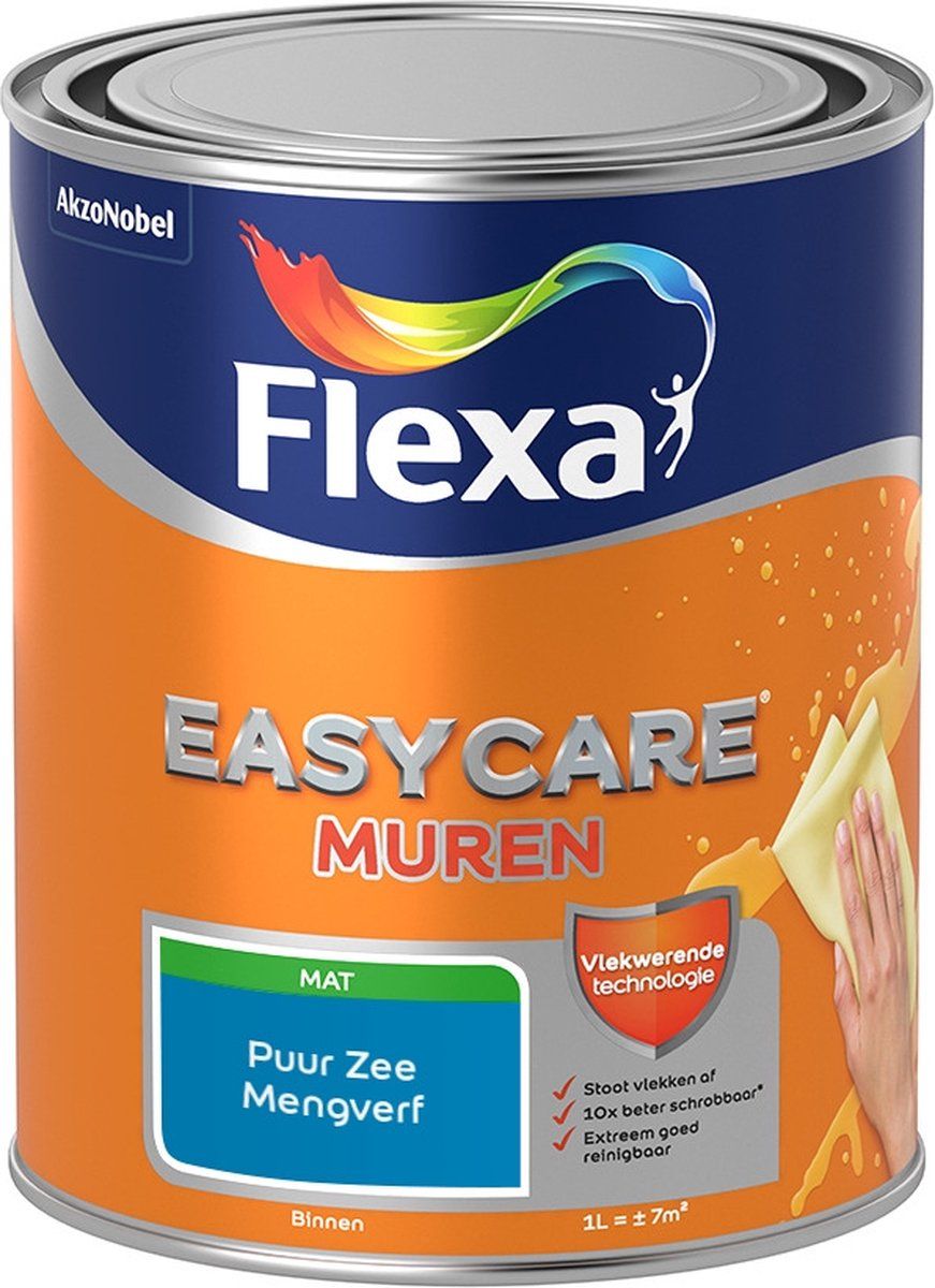 FLEXA Easycare Muurverf - Mat - Puur Zee - 1 liter