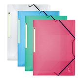 Elba 400066419 A4 2ndLife gerecycled polypropyleen 3-flap map - diverse kleuren (Pack van 4)