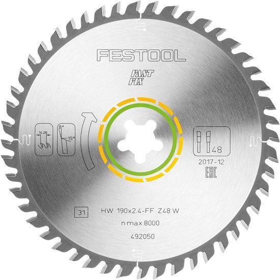 Festool 492050 Cirkelzaagblad - 190 x 2,4 mm - 48T - Hout