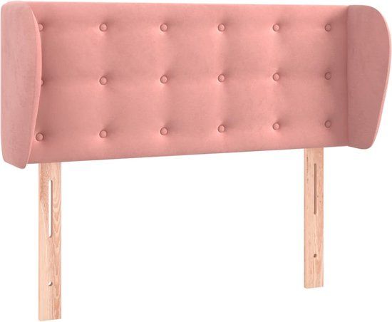 vidaXL Hoofdbord met randen 83x23x78/88 cm fluweel roze