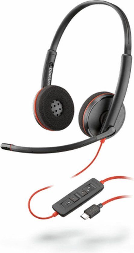 Poly Blackwire 3225 - Headset - Over het hoofd - Bedraad - USB - Zwart/Rood