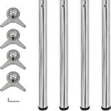 vidaXL Tafelpoten in hoogte verstelbaar chroom 710 mm 4 st