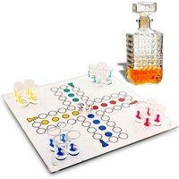 Spel van de kleine paarden Drinkspel 1 bord, 16 shotglazen Rood
