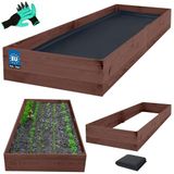 KOTARBAU® Moestuinbak, Verhoogd Tuinbed, Geïmpregneerd Hout, 240 x 80 x 27 cm, Bruin