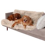 Furhaven Waterdichte deken voor honden en binnenkatten, wasbaar - Shaggy pluche kalmerende lange imitatiebont en fluwelen hondendeken - taupe, extra large/XL (kleur kan variëren)
