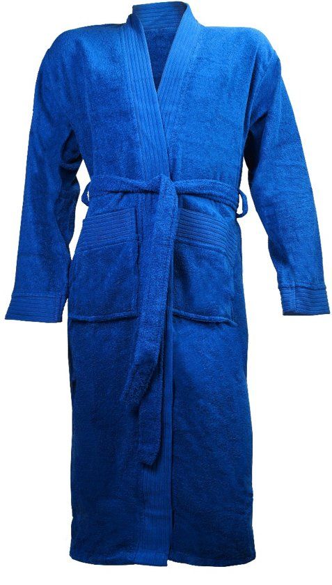 THE ONE Badstoffen Badjas zonder capuchon Royal Blue XXL/3XL