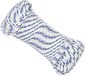 vidaXL Multifunctioneel touw 3 mm 100 m Wit en Blauw PP