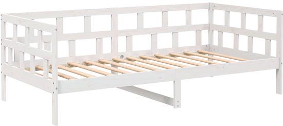 vidaXL Slaapbank massief grenenhout wit 90x190 cm