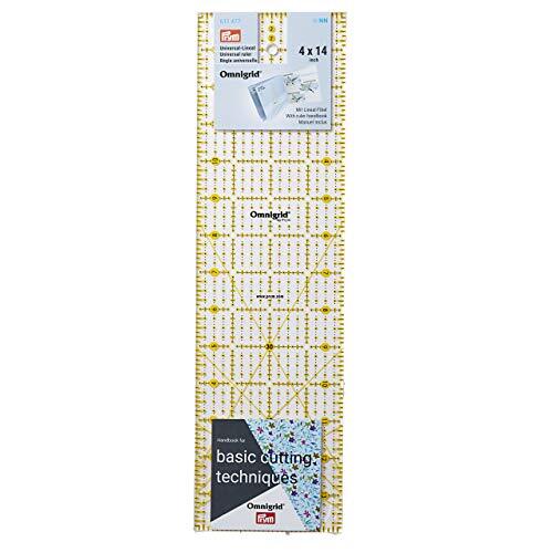 prym 611477 Universal 4 x 14 inch omnigrid liniaal, kunststof, transparant