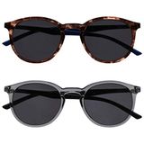 Opulize Met 2 Stuks Groot Mannen Vrouwen Bruin Blauw Grijs Zwart Armen Zon Lezers UV400 SS60-27 +0,00