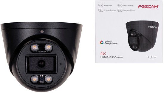 Foscam T8EP - UHD PoE IP Camera - Black - Outdoor/Indoor