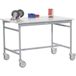 Manuflex BB4065.9006 Table d'appoint mobile de base avec plateau en multiplex aluminium argent similaire à RAL 9006, LxlxH : 1500 x 800 x 850 mm Aluminium-argent