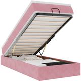vidaXL Ottomaans bed met matras fluweel roze 100x200 cm
