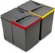 Emuca Recyclingcontainer voor keukenlade Recycle met geurdicht deksel, 15 liter, Antracietgrijs