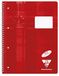 Clairefontaine 68252C - Pak met 5 schoolschriften DIN A4+ 22,5x29,7 cm, 160 Pagina's, 90g, liniëring 28 Kleine Ruitjes met 2 kantlijnen, met 4 Gaten, met Spiraalbinding, Rood, 1 pak